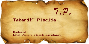 Takaró Placida névjegykártya